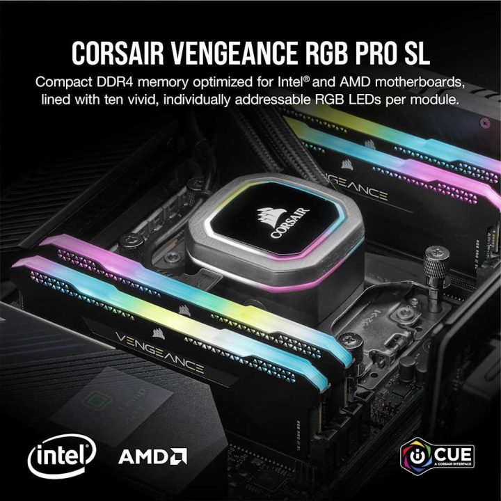 Corsair Vengeance 16 GB (2 x 8 GB) DDR4 3200 MHz CL16…