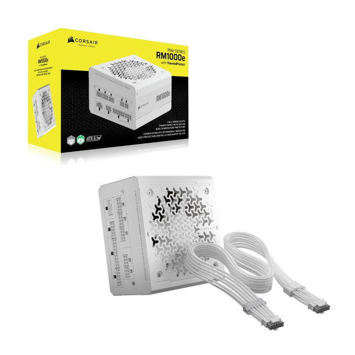 Corsair RM1000E White Series (3rd Gen) Power Supply, ThermalProtect…