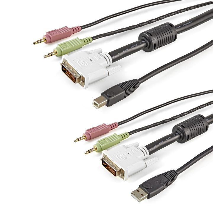 StarTech.com 4-in-1 KVM Cable 1.8m with DVI USB Audio and Microphone