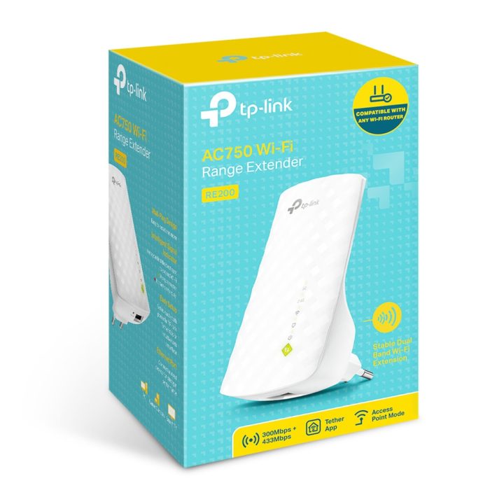 TP-Link RE200 Network Extender Range Extender White 10, 100 Mbit/s