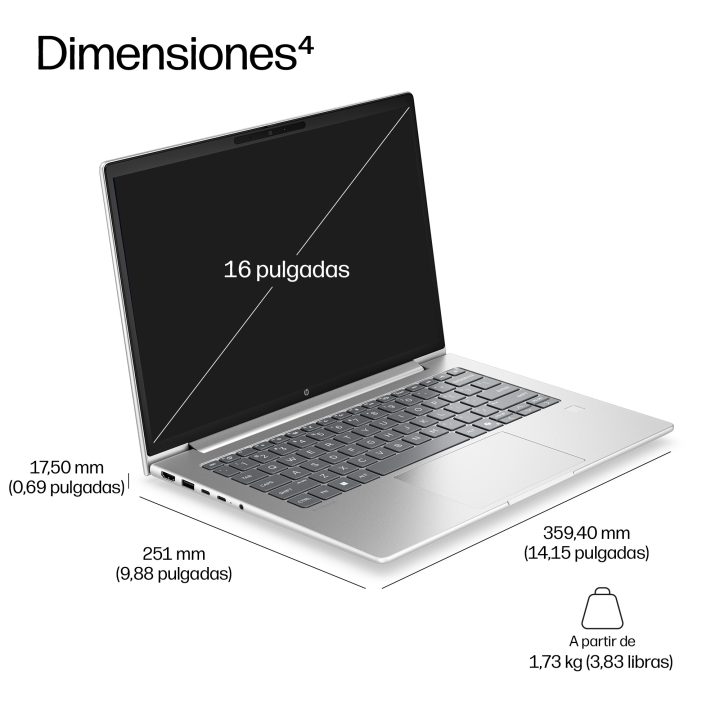HP ProBook 4 G2AH AMD Ryzen 5 220 16 GB 512 GB SSD 16" Windows 11 Pro…
