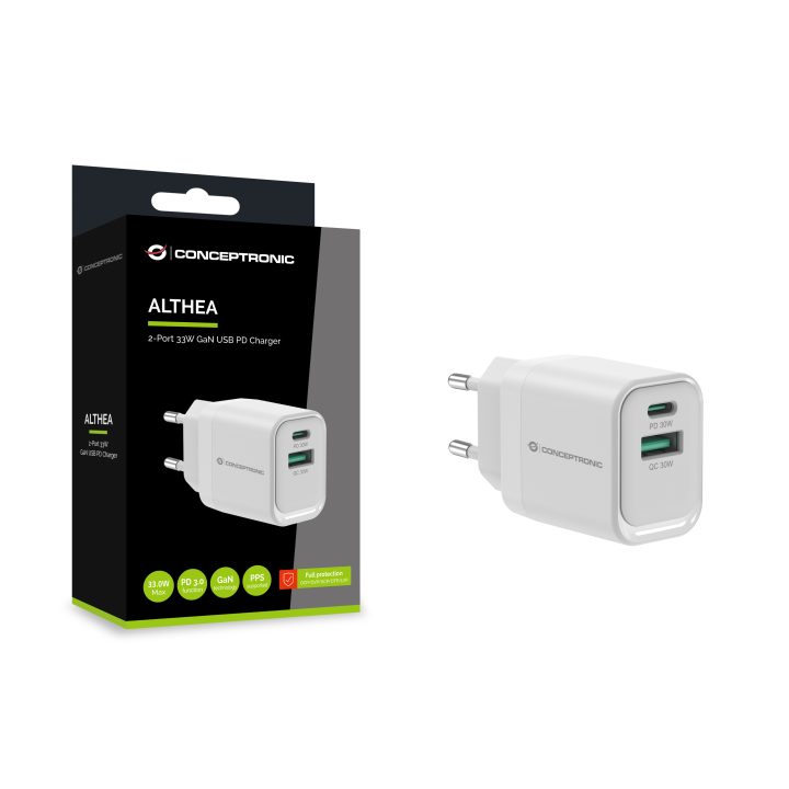 Conceptronic ALTHEA19W33 Universal Mobile Device Charger White AC…
