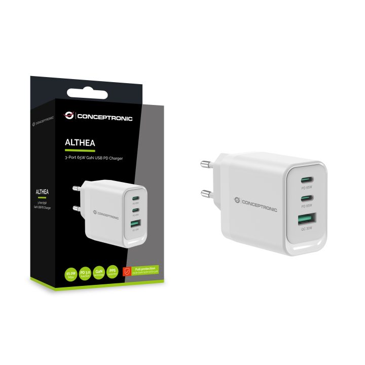 Conceptronic ALTHEA21W65 carregador de telemóvel Universal Branco…