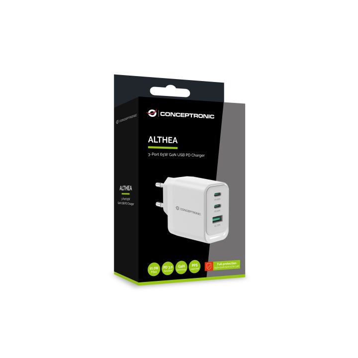 Conceptronic ALTHEA21W65 carregador de telemóvel Universal Branco…