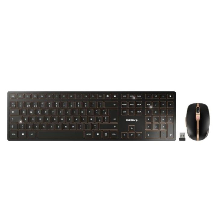 CHERRY DW 9100 SLIM Keyboard Mouse Included Universal RF Wireless +…