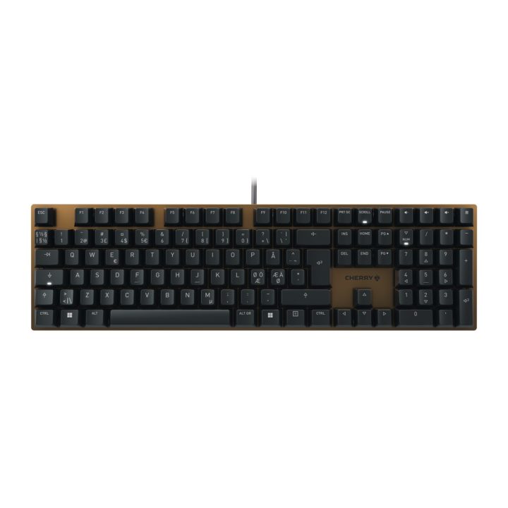 CHERRY KC 200 MX teclado Juego USB QWERTY Nórdico Negro, Bronce