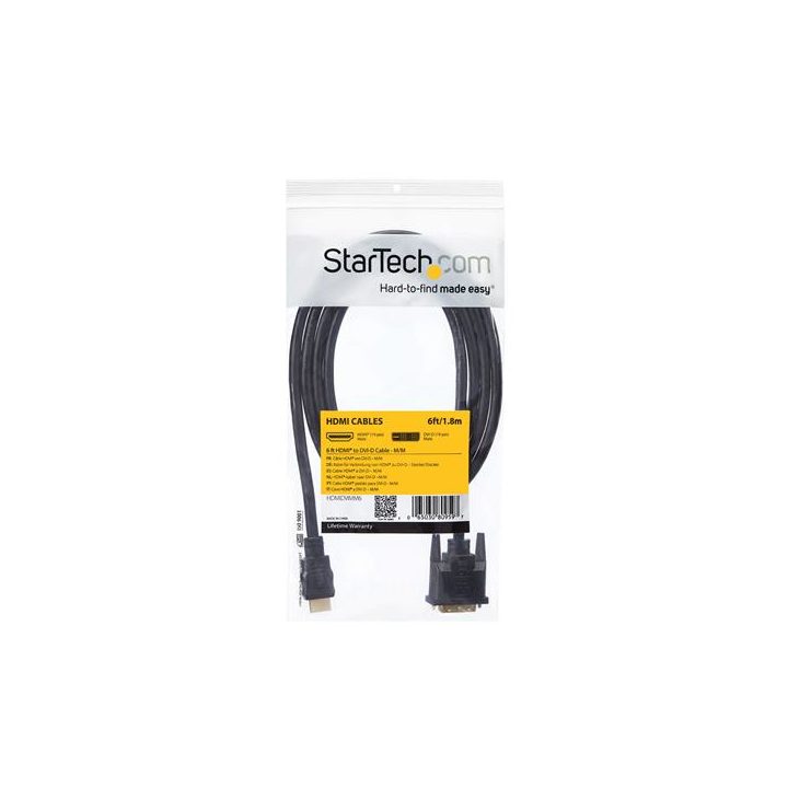 StarTech.com Cabo de 1,8 m Adaptador Conversor HDMI a DVI-D -…