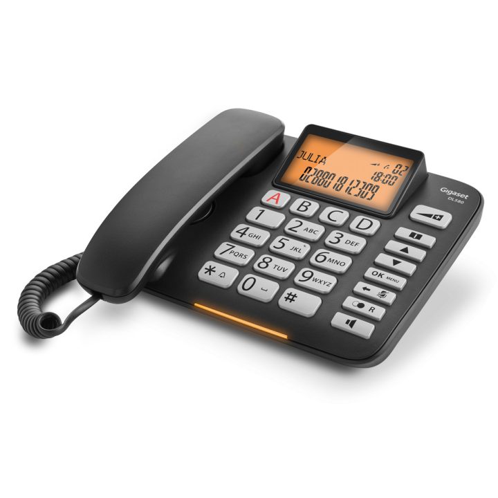 Gigaset DL 580 telefone Telefone analógico Preto Identificador de…