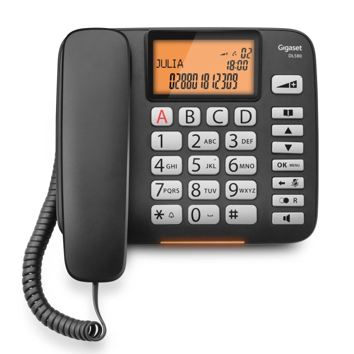 Gigaset DL 580 Analog Phone Black Caller ID (S30350-S216-R101)