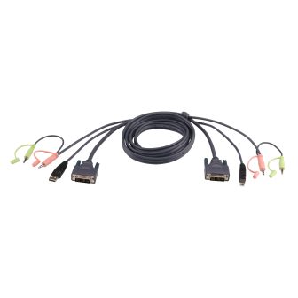 ATEN Cable KVM DVI-I single link USB de 1,8 m