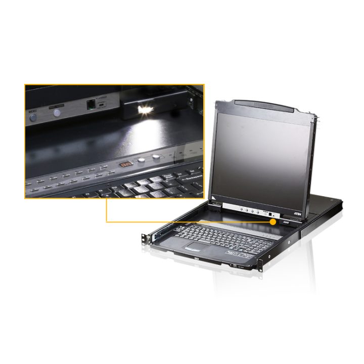 ATEN CL5800N consola de rack 19" 1280 x 1024 Pixéis Metal Preto 1U