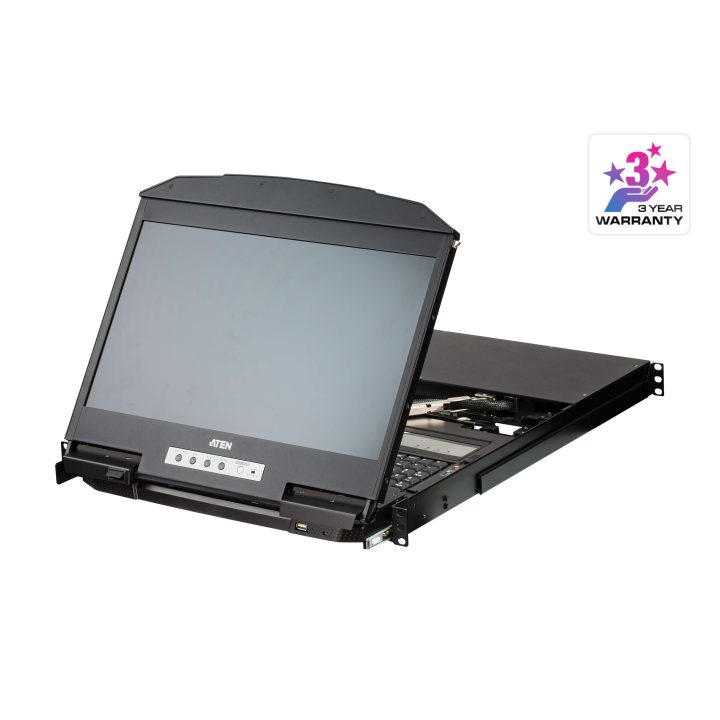 ATEN Panoramic LCD Multiview Dual-Rail Console with Integrated 4-Port…