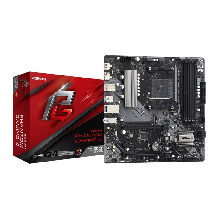 Asrock B550M Phantom Gaming 4 AMD B550 Socket AM4 micro ATX…
