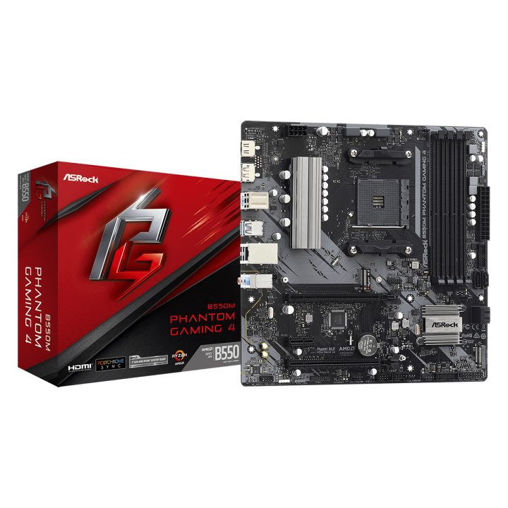 Asrock B550M Phantom Gaming 4 AMD B550 Socket AM4 micro ATX…