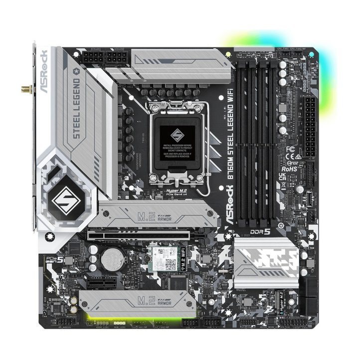 Asrock B760M Steel Legend WiFi Intel B760 LGA 1700 micro ATX…