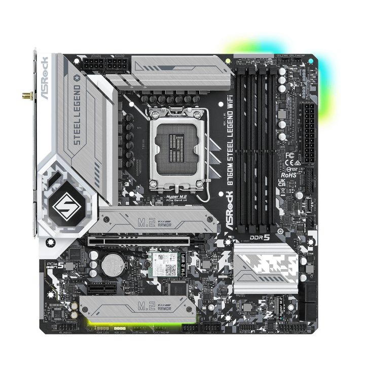 Asrock B760M Steel Legend WiFi Intel B760 LGA 1700 micro ATX…