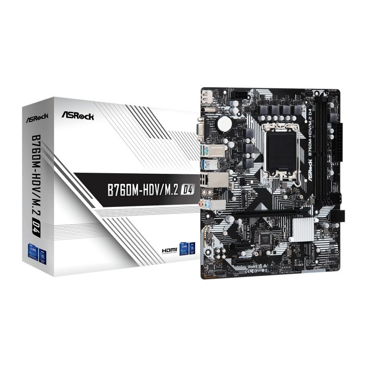Asrock B760M-HDV/M.2 D4 Intel B760 LGA 1700 micro ATX…