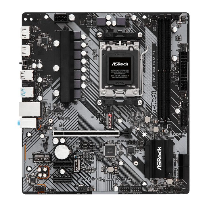 ASRock B650M-H/M.2+ AMD B650 AM5 Socket Micro ATX (90-MXBMS0-A0UAYZ)