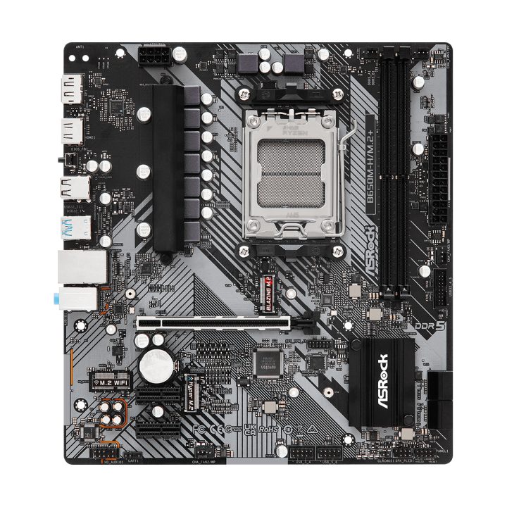 ASRock B650M-H/M.2+ AMD B650 AM5 Socket Micro ATX (90-MXBMS0-A0UAYZ)