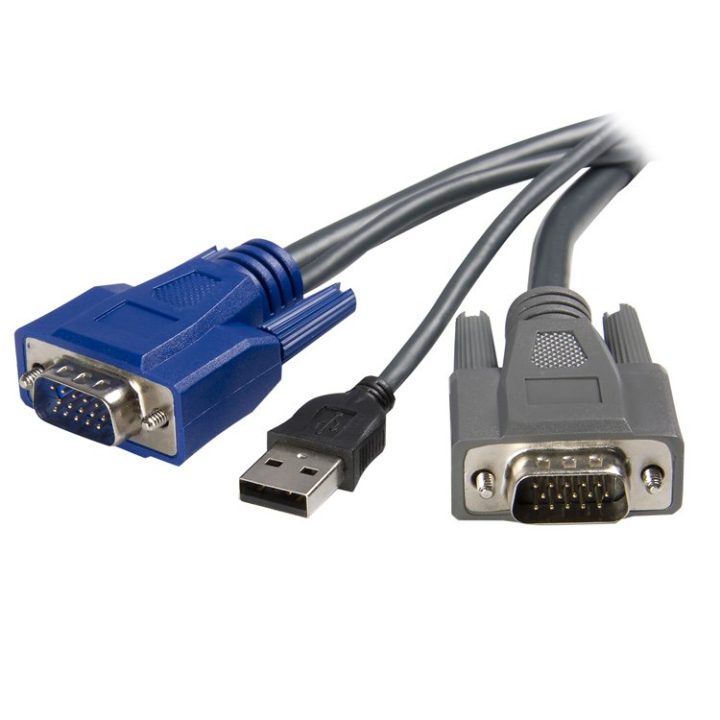 StarTech.com Cable KVM USB VGA 2 en 1 Ultra Delgado - 1,8m