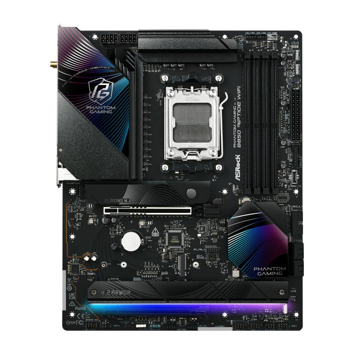 ASRock B850 Riptide Wi-Fi Motherboard, AMD, AM5, B850, USB20G, WIFI7…