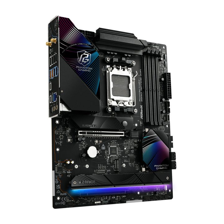 ASRock B850 Riptide Wi-Fi Motherboard, AMD, AM5, B850, USB20G, WIFI7…