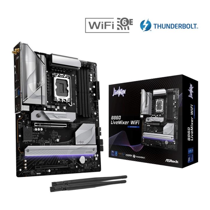 Placa ASRock B860 livemixer Wi-Fi,intel,1851,b860,4ddr5,USB…