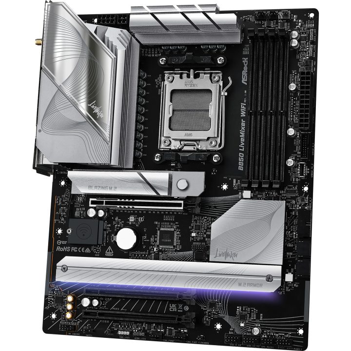 Motherboard ASRock B850 livemixer Wi-Fi,AMD,AM5,B850,USB20G,WIFI7,ATX…