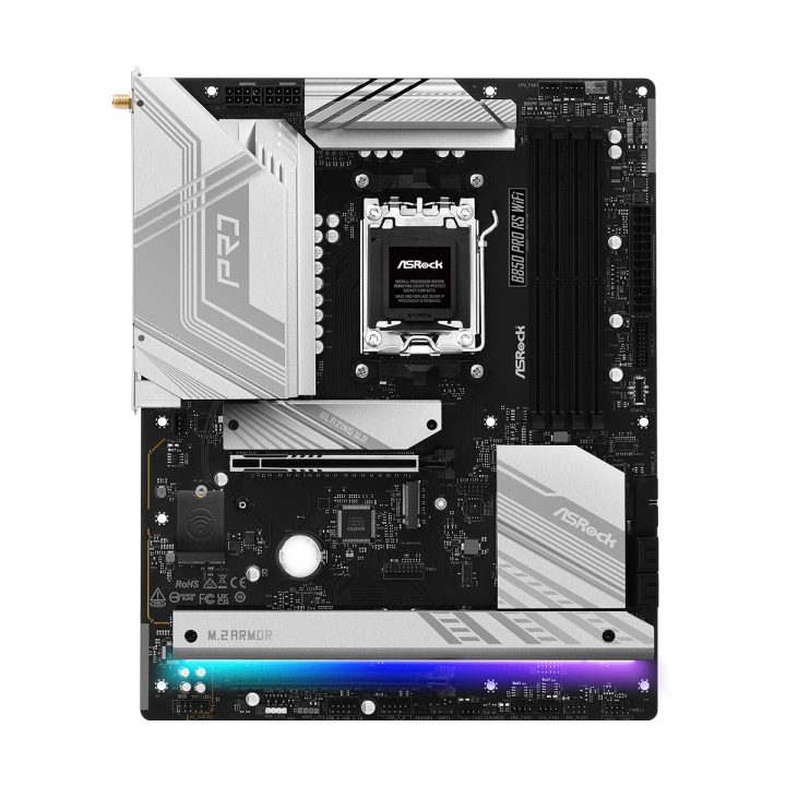 Asrock B850 Pro RS WiFi AMD B850 Zócalo AM5 ATX (90-MXBQL0-A0UAYZ)