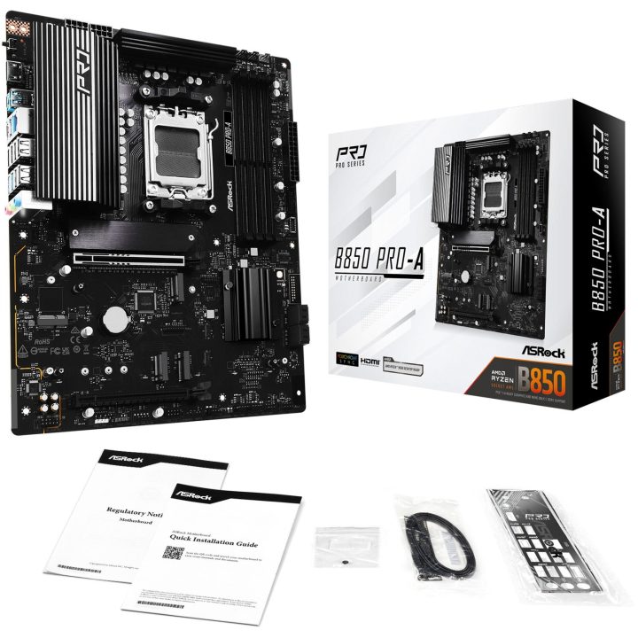 Placa ASRock B850 pro-a,AMD,AM5,B850,USB20G,ATX (90-MXBQM0-A0UAYZ)
