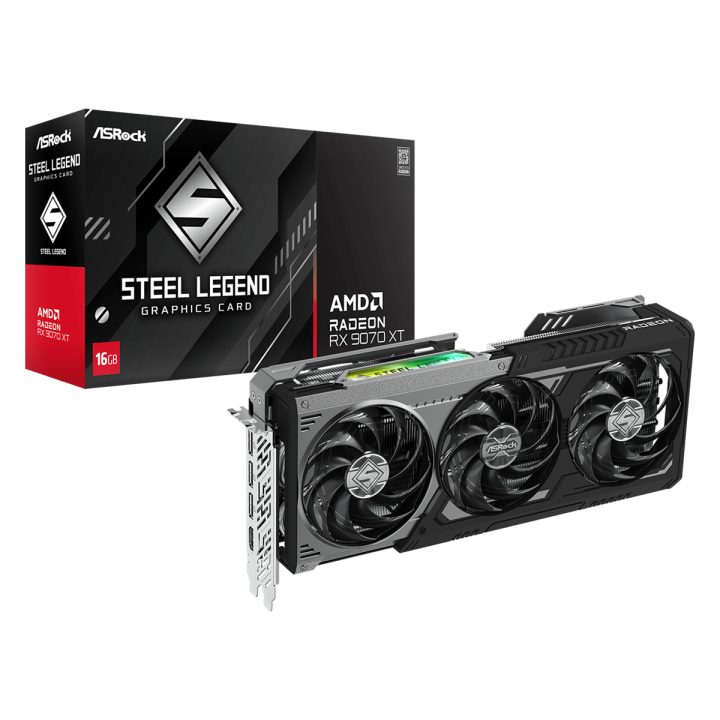 Placa gráfica ASRock RX 9070 XT 16GB Steel Legend Dark…