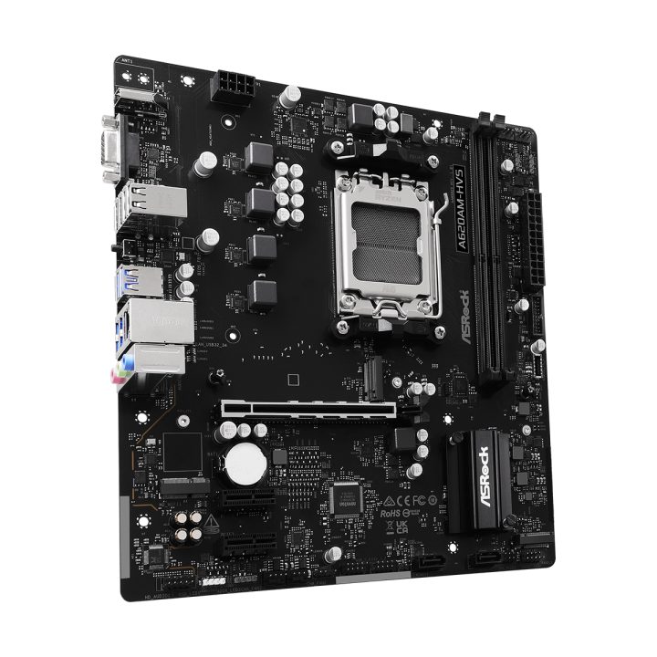 ASRock A620AM-HVS AMD A620A AM5 Socket Micro ATX (90-MXBSR0-A0UAYZ)