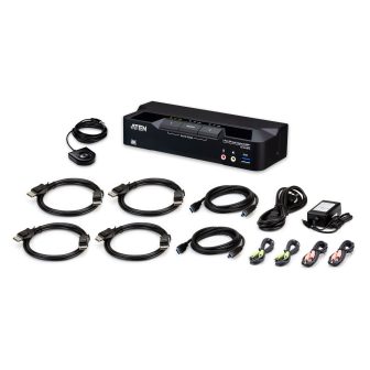 ATEN Dual-Monitor KVMP™ Switch with 2 USB 3.0 Ports and DisplayPort…