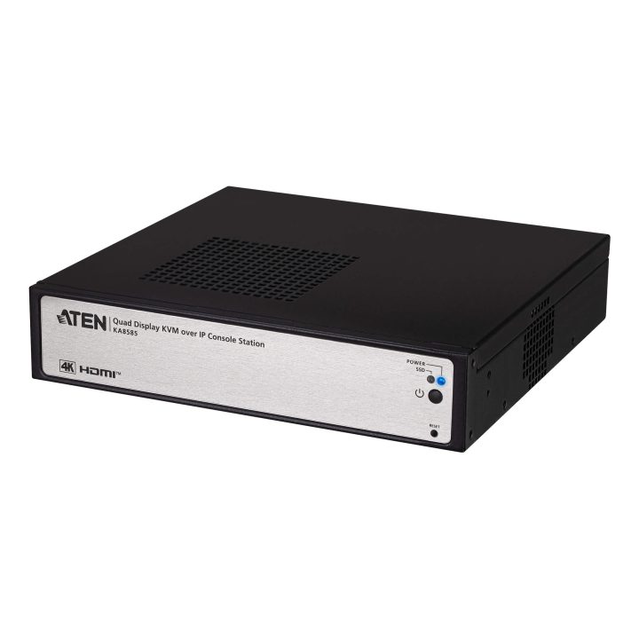 ATEN Estación de consola KVM sobre IP con cuatro monitores 4K