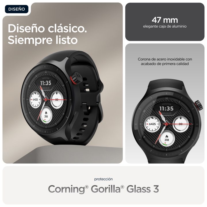 Motorola Moto Watch 1,43" OLED 47 mm Ecrã tátil Preto GPS (satélite)