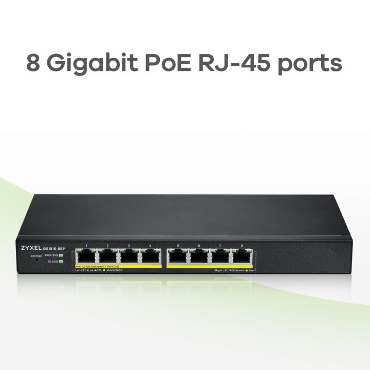 Zyxel GS1915-8EP Gerido L2 Gigabit Ethernet (10/100/1000) Energia…