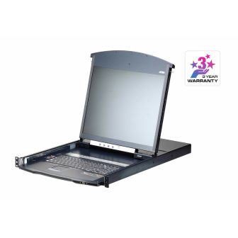 Consola LCD ATEN de carril duplo com switch KVM por IP integrado…