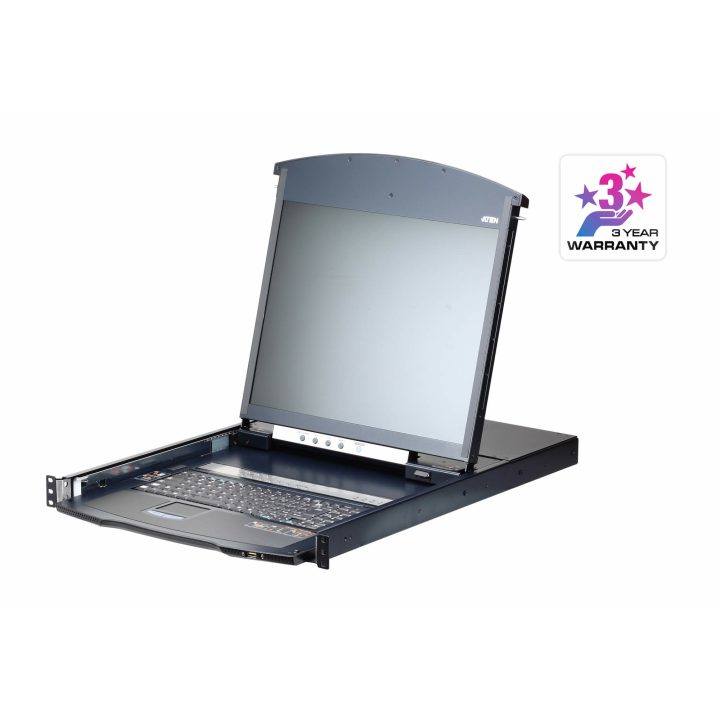 Consola LCD ATEN de carril duplo com switch KVM por IP integrado…