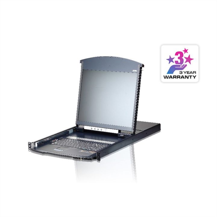 Consola LCD ATEN de carril duplo com switch KVM por IP integrado…
