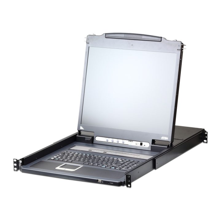 ATEN Single-Rail LCD Console with Integrated IP KVM Switch, 8-Port…