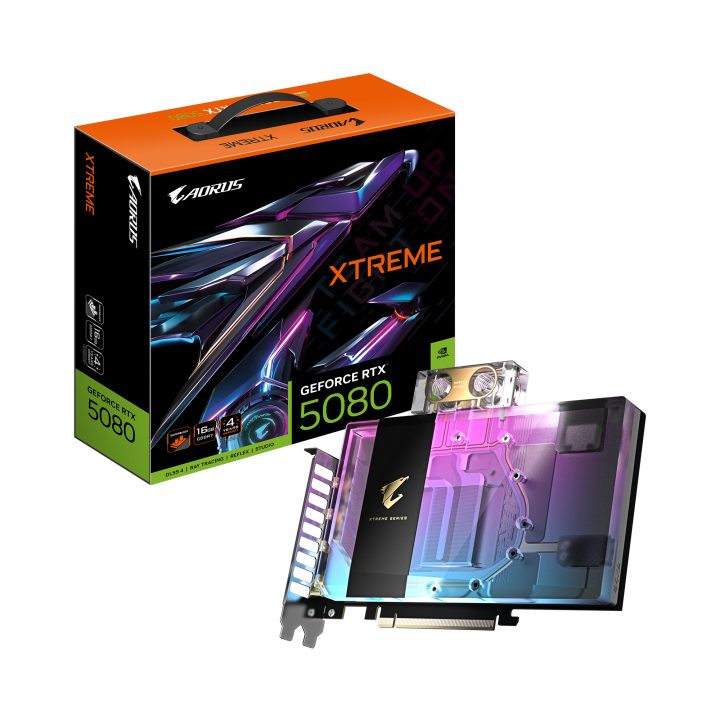 Placa Gráfica GIGABYTE AORUS GeForce RTX 5080 XTREME WATERFORCE WB 16G