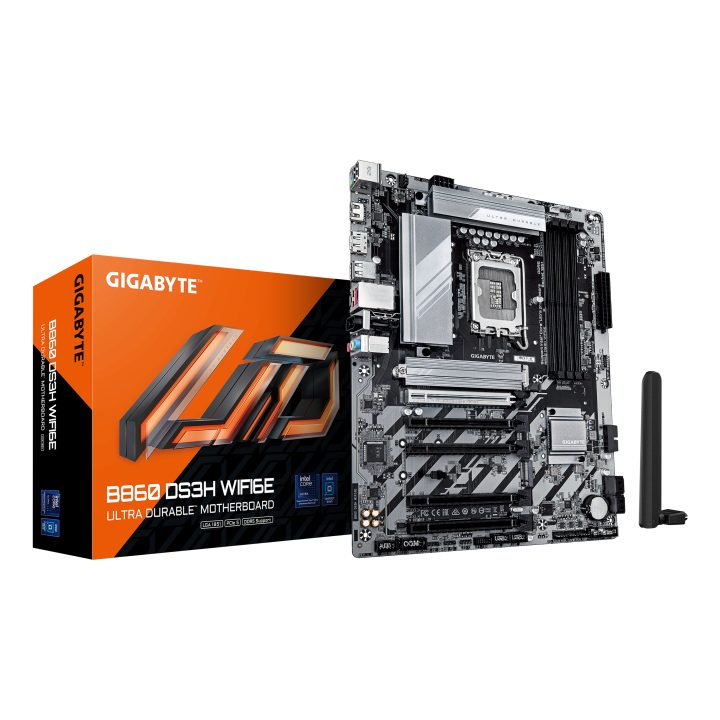 GIGABYTE B860 DS3H WIFI6E Motherboard - CPUs Intel Core Ultra, VRM de…