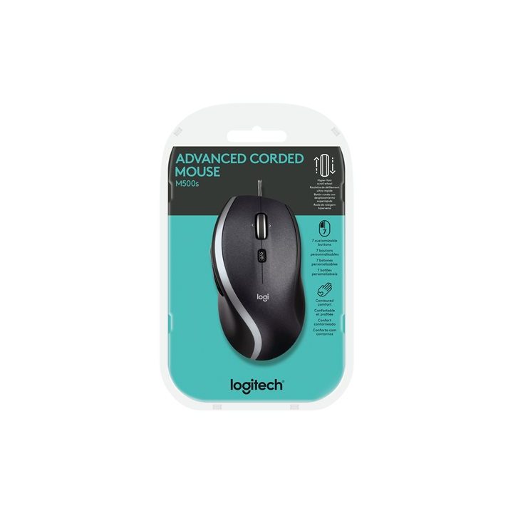 Logitech M500S Advanced Optical USB Mouse, Black (910-005784)