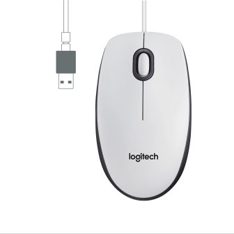 Mouse raton Logitech M100 blanco USB (910-006764)