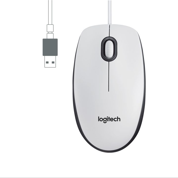 Logitech M100 White USB Mouse (910-006764)