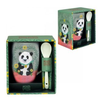 Enesco Panda Ceramic Mug with Spoon (D273)