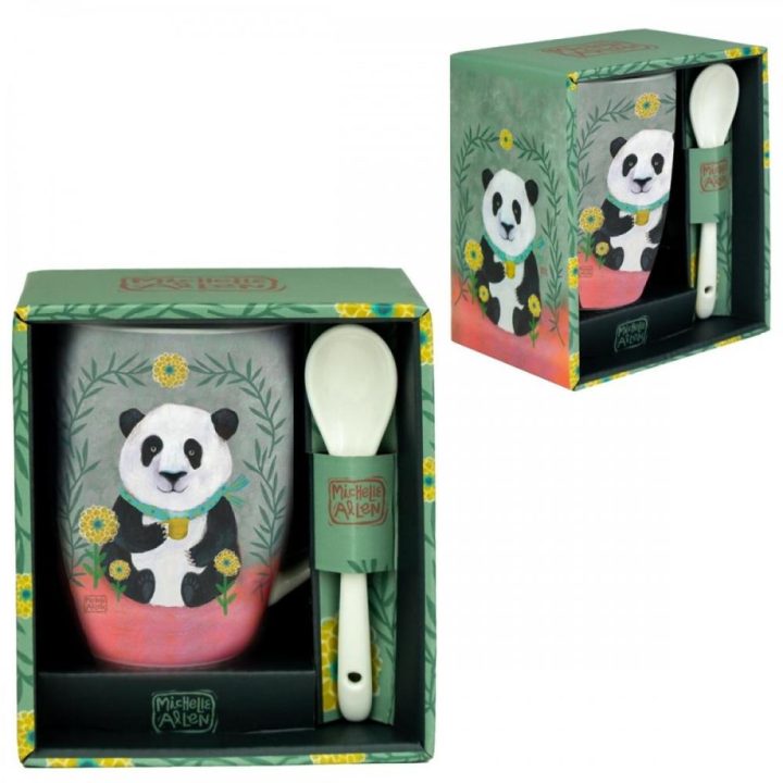 Enesco Panda Ceramic Mug with Spoon (D273)