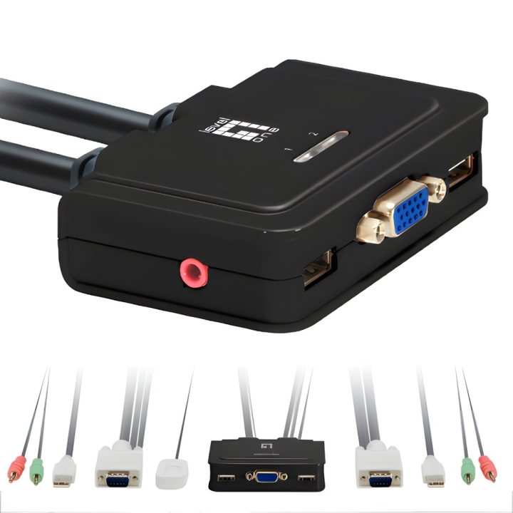 Level one Comutador KVM leven one KVM-0223 VGA USB para 2 CPU