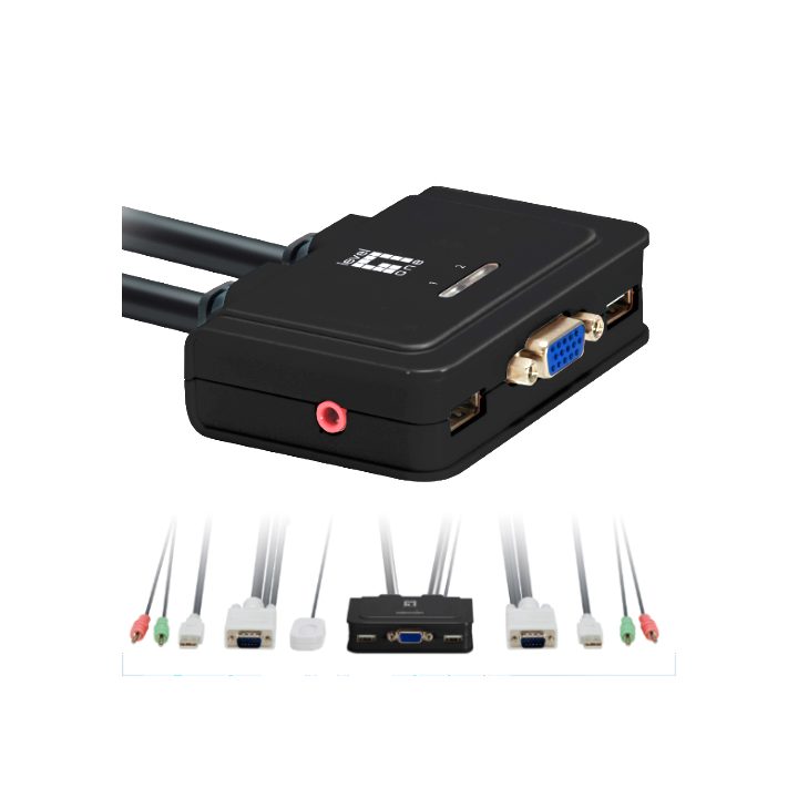 Level one KVM Switch leven one KVM-0223 VGA USB for 2 CPUs