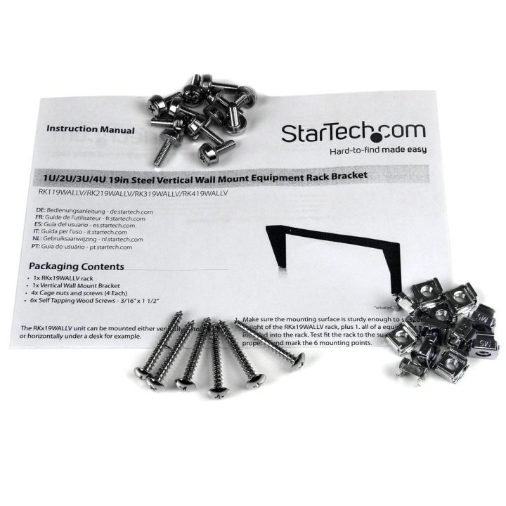 StarTech.com Fixed Vertical Wall-Mount 3U 19-Inch Rack for Servers -…